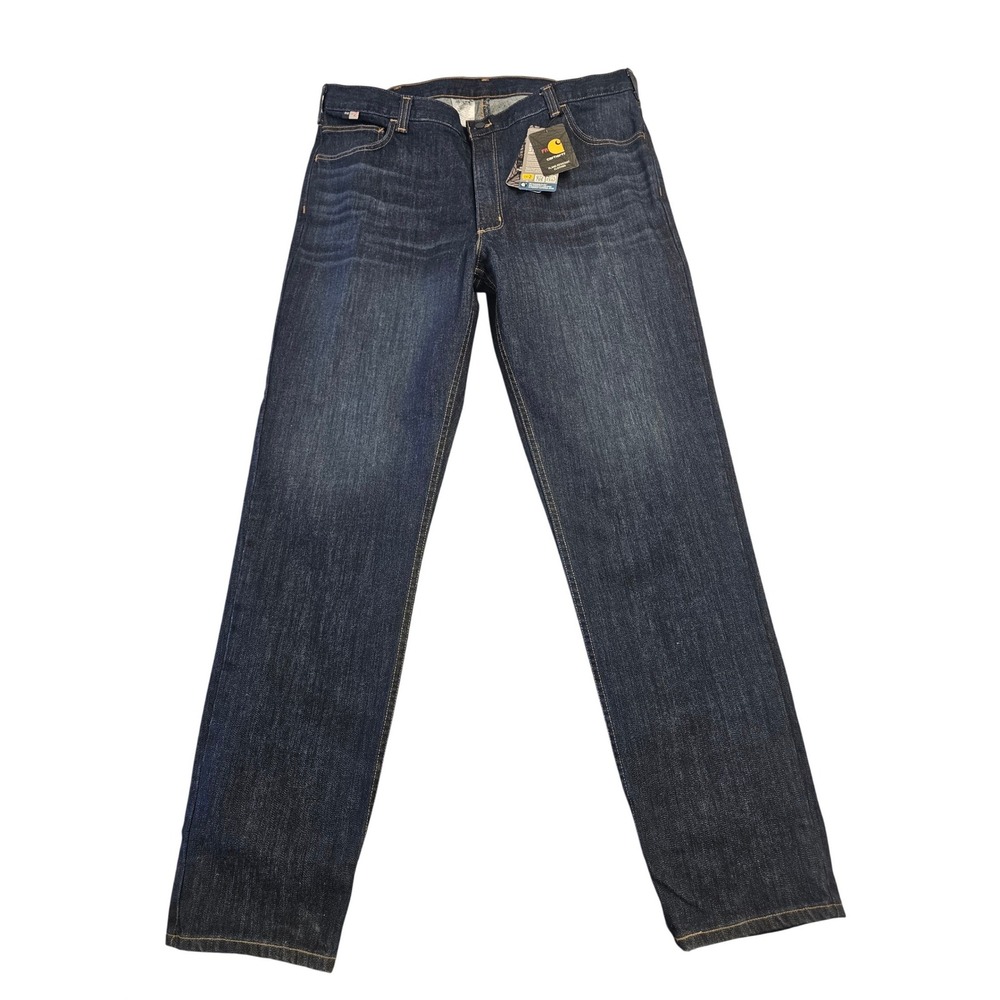 Carhartt FR Flame Resistant Rugged Flex Relaxed Fit‎ Jeans 42x36 Blue BD5172-FRM